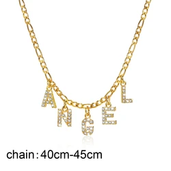 Personalized Stainless Steel Alphabet Pendant Necklace - Custom Initial Charm Statement (5 Letters)
