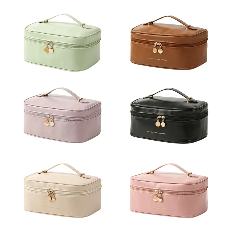 Large Capacity Travel Toiletry Cosmetic Bags Portable PU Makeup Bags Multifunctional Storage for Women
