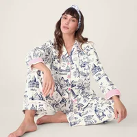 Women's Winter Pyjama Suit Print Long Sleeve Turn Down Collar Female Clothes 100% Cotton Single Breasted Sleepwear for Female - Image 3