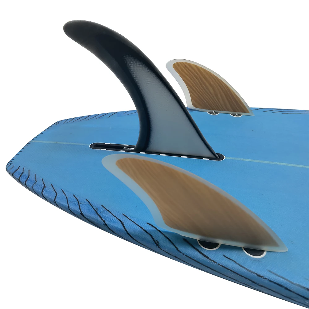 Sup Board 8/9 Length Surfboard Fin Longboard Fibreglass Centre Surfing Fin Thruster Single White With Black Fin Paddle Board Fin