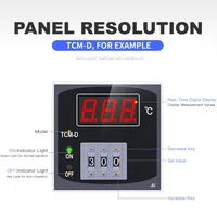72*72 มม.AC220V เทอร์โมดิจิตอล K PT100 อินพุตเดี่ยวเอาต์พุตรีเลย์ TCM-D TCM-K TCM-R อุณหภูมิ 400 ℃ 999 ℃ สําหรับเตาอบ 4