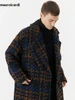 Mauroicardi Autumn Winter Long Loose Stylish Cool Thick Warm Plaid Tweed Woolen Coat Men Double Breasted European Fashion 2023 4