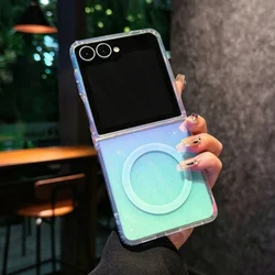 Transparent Dazzling Laser Case with MagSafe Compatibility - Galaxy Z Flip 8 (With Magsafe - B)