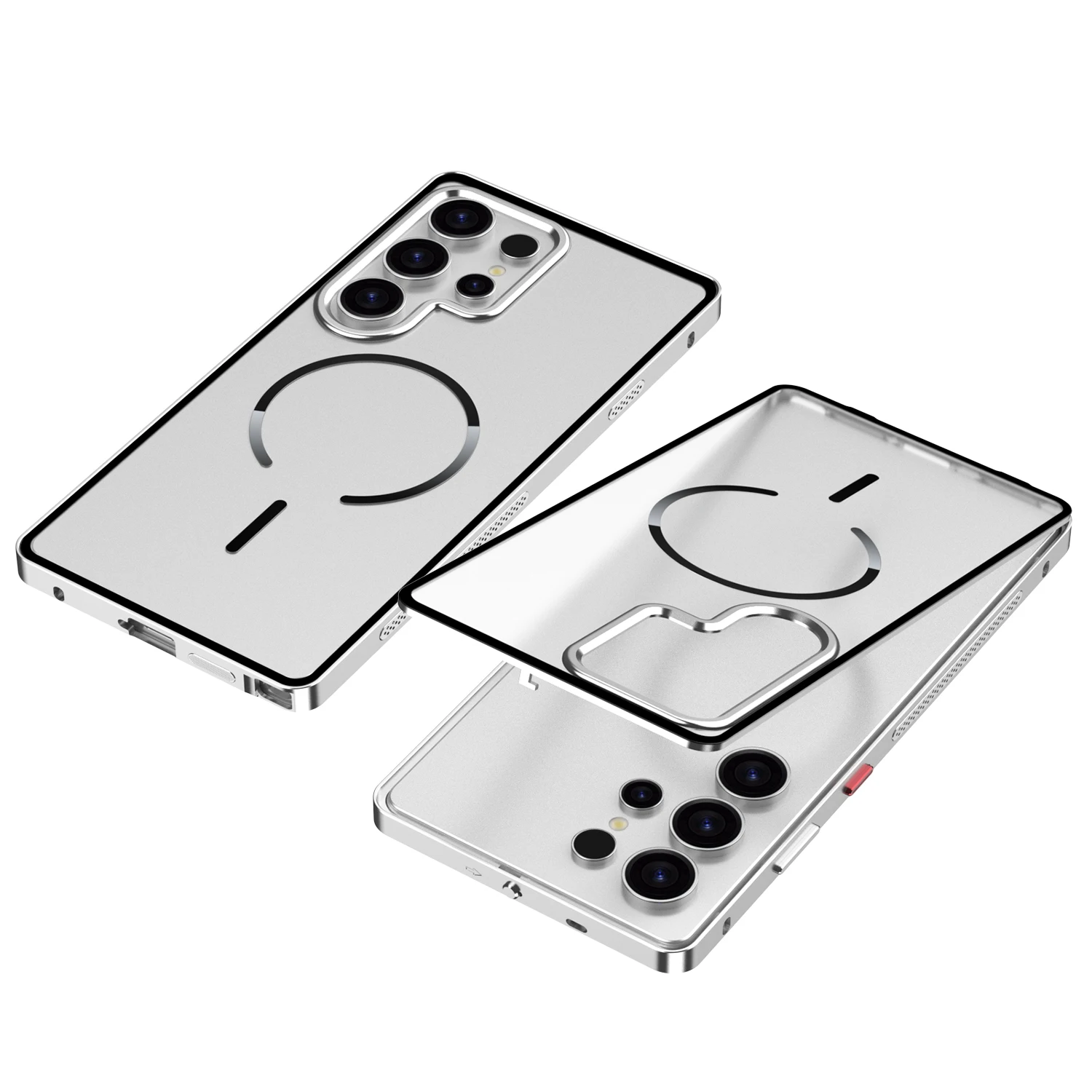 Slim Aluminum Alloy Magnetic Back Cover with Transparent Heat Dissipation Design