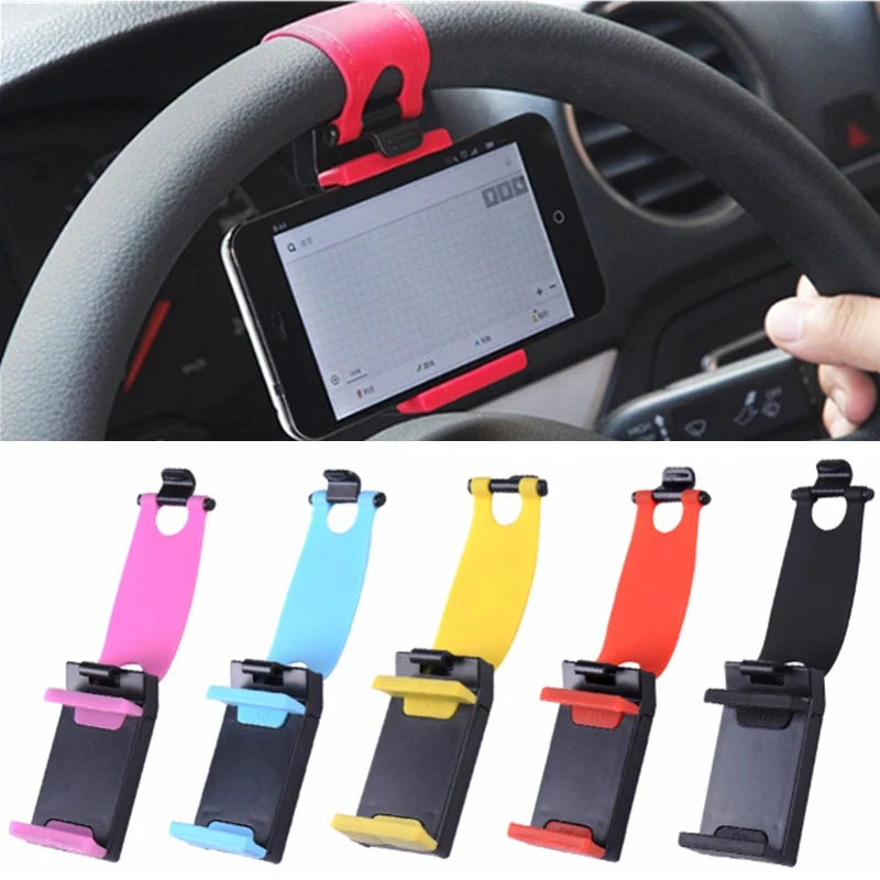 

Universal Car Steering Wheel Mobile Phone Holder Mount Buckle Socket Holder Bike Clip Navigation GPS Xiaomi Redmi 6X Mi6 Stands