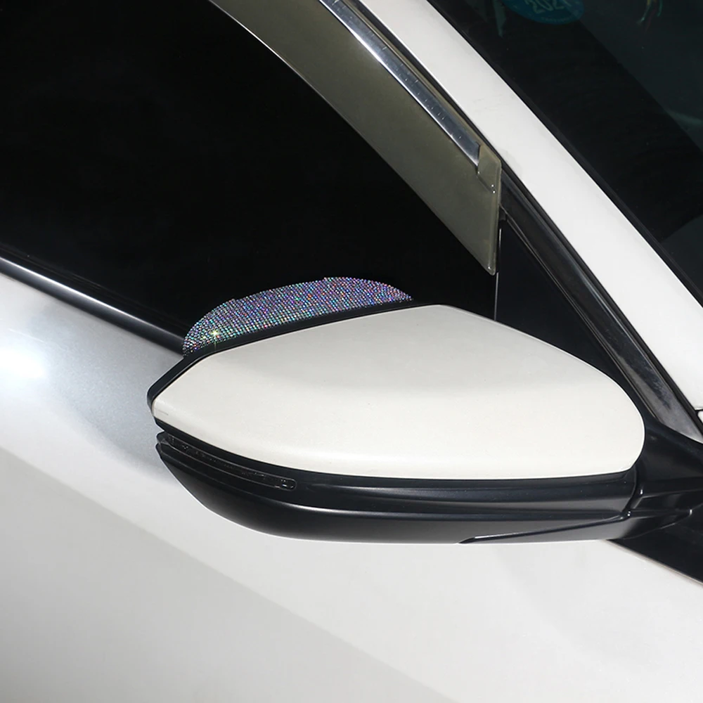 Rearview Mirror Rain Shield Rearview Mirror Rain Eyebrow Rearview Mirror Rain Guard 2Pcs PVC Car Rear View Mirror Sticker Rain Eyebrow Auto Mirror Rain Shield Cover Bling Car Accessories Interior for Woman