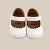Retro New Newborn Baby Walking Shoes Spring Solid Color Bow Princess Shoes PU Anti-slip Soft Rubber Bottom Baby Casual Shoes 5