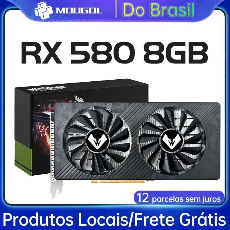 MOUGOL AMD Radeon RX580 8GB GDDR5 Placa de Vídeo para Jogos 256