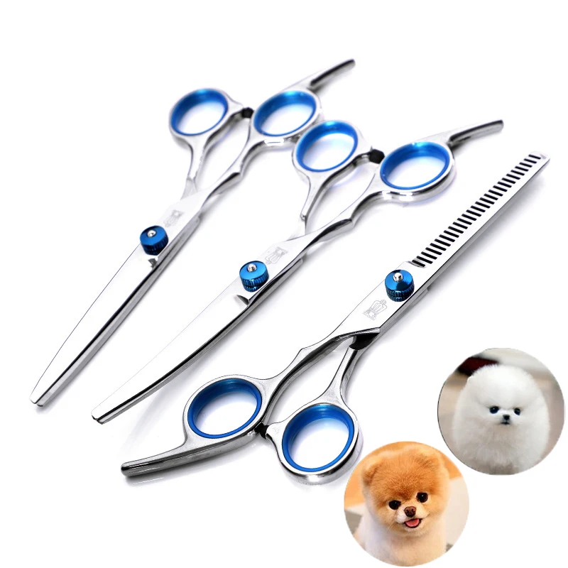 Dog Grooming Scissors Dog Grooming Scissors Kit 4Size Pet Grooming Scissor Professional Hairdressing Scissors For Dogs Sharp Thinning / Curved Scissors Dog Grooming Beauty Tool