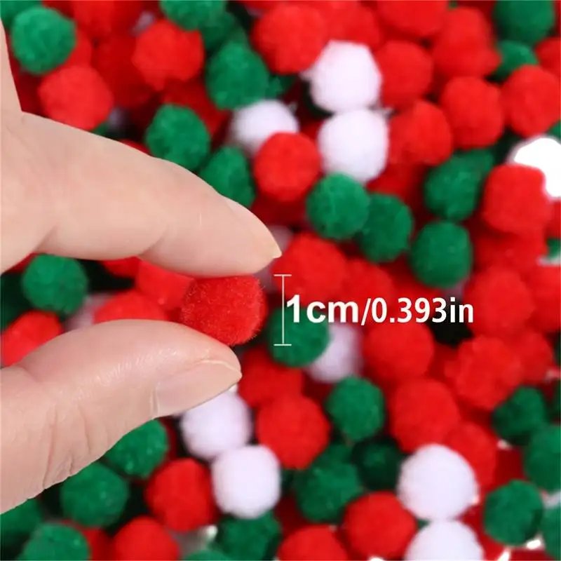 500 Pieces of Christmas-Colored Pom-Poms in Various Colors, Clothing Accessories, Holiday DIY Decoration Supplies