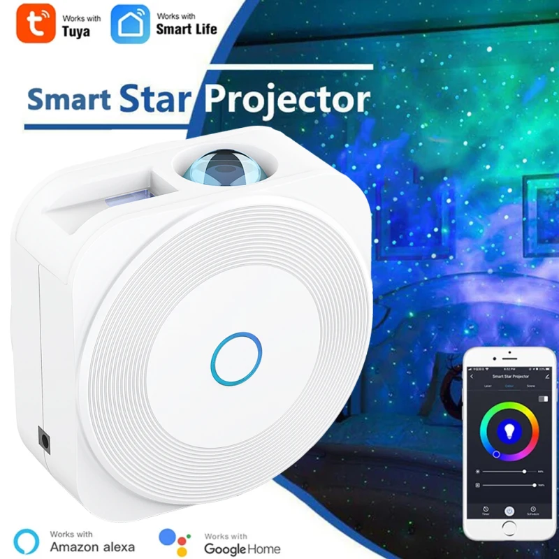 

Moes Tuya WiFi Smart Star Projector Galaxy for Holiday Party APP Control Smart Home Nebula Projector works for Home Alexa