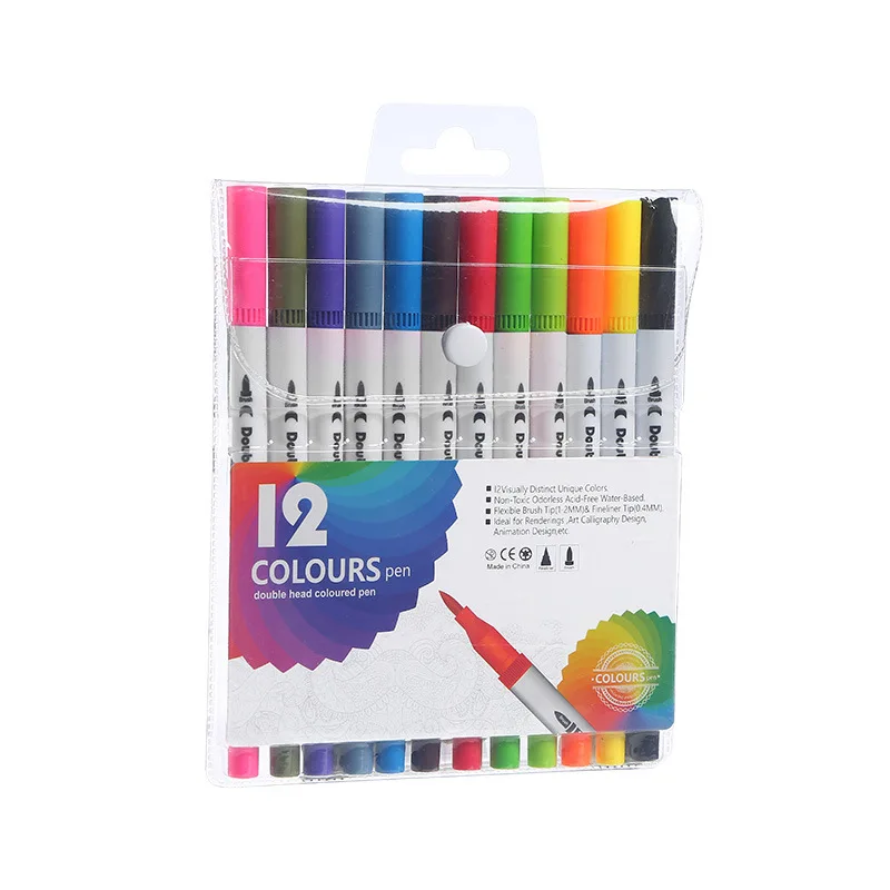 Markers Double Ends Manga Art Brush Pen Set 12 Colors School Accessories Lettering Art supplies Sketch drawing graffiti permanent markers pen marker permanent marker pen permanent marker paint marker pen markers pen marker pens marker pen art marker pens manga markers manga marker pen color marker pens art markers sketching markers lettering pens calligraphy brush pens drawing pen