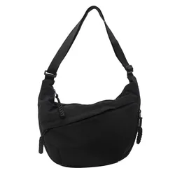 Nylon High-Capacity Women's Versatile Crossbody Messenger Bag (Black)
