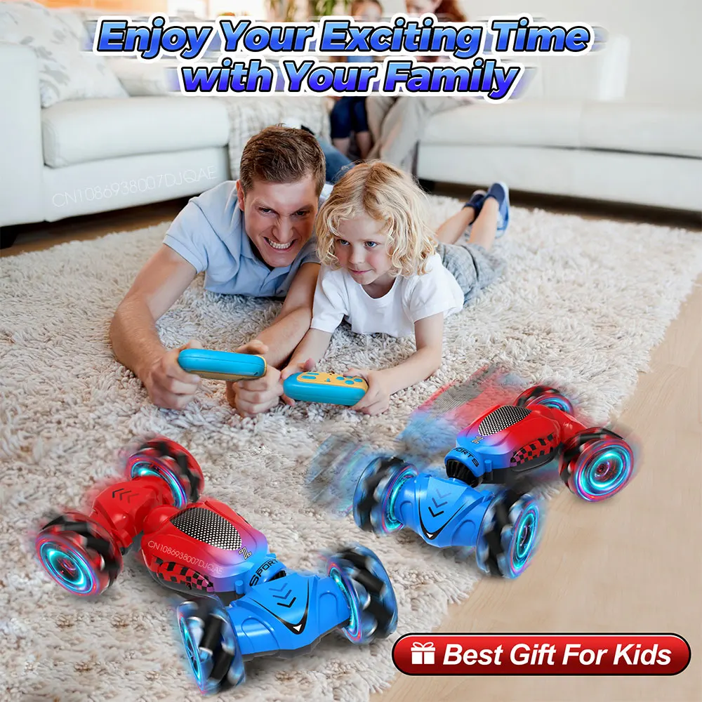 RC Stunt Car Toys for Kids Adults Boys Girl Double Sided Flip 2.4G Remote Control 360° Rotation Off Road Twist Drift RC Car Gift 5