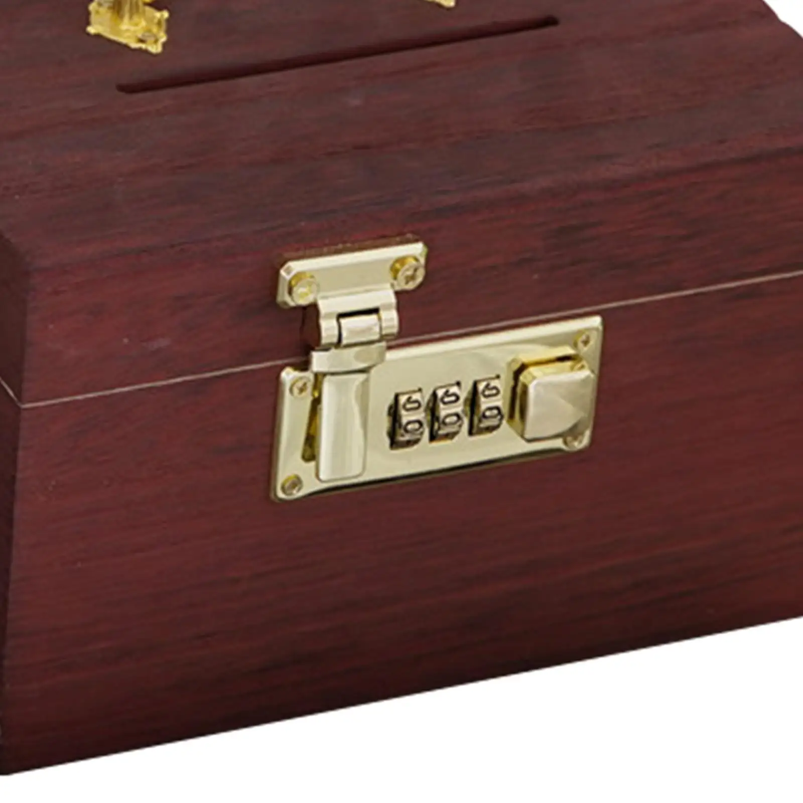 Vintage Style Wooden Box Piggy Bank Organizer Password Lock Collection Treasure Chest Treasure Box for Kids Gifts Souvenir 6
