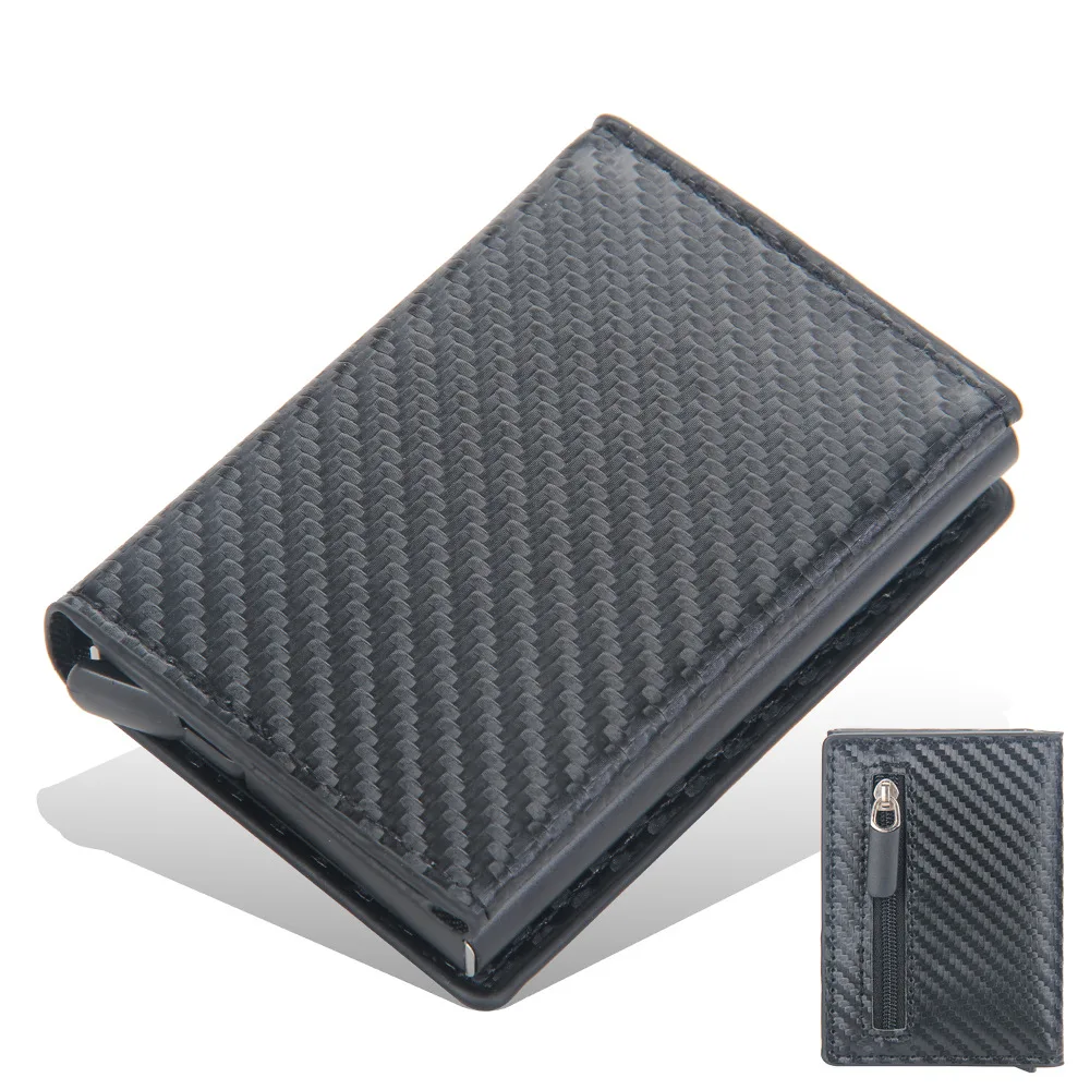 Sleek RFID Blocking Leather Card Holder with Magnetic Buckle