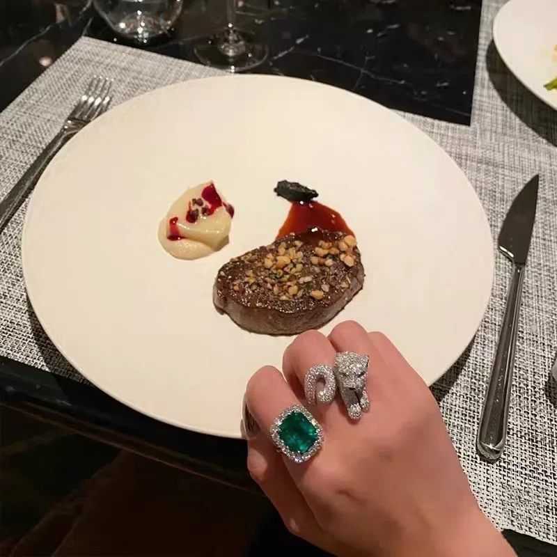 Fashion Trend Personality Animal Leopard Ring Woman Square Green AAA Zircon Wedding Bride Luxury Jewelry Holiday Gift wedding rings finger rings womens ring jewelry rings ring jewelry cubic zircon ring