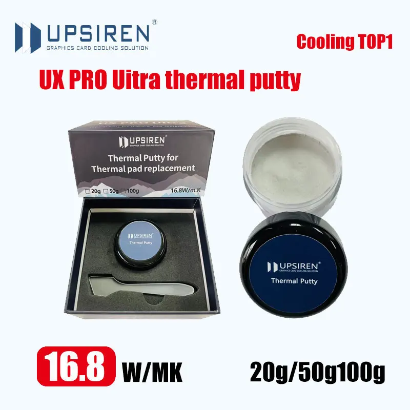 

UPSIREN UX Ultra PRO 16.8w/mk Thermal Putty For VGA GPU IC Processor Rapid Cooling Thermal Pad Replacement Heat Blocking Putty