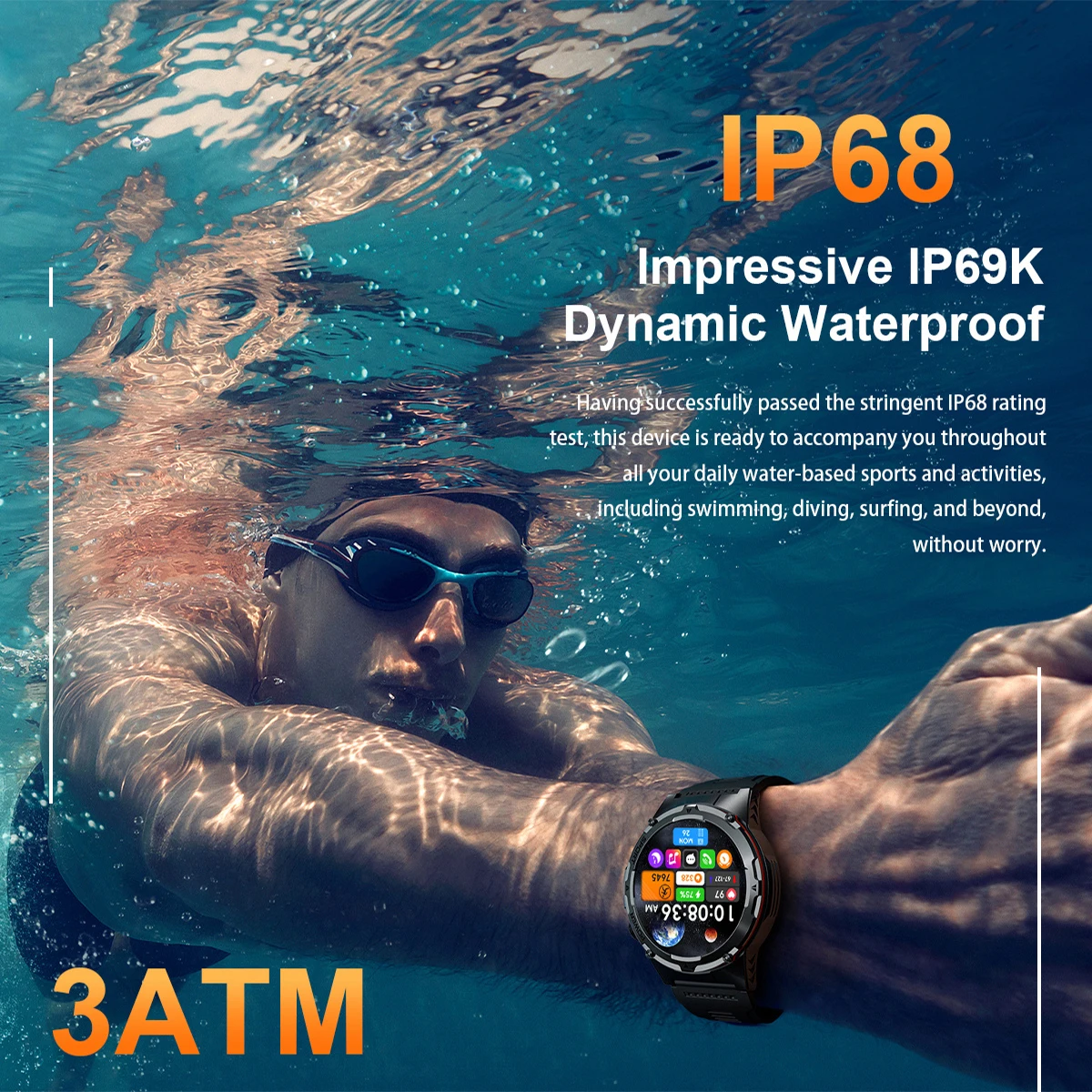 2025 New Outdoor Military Smart Watch Men GPS Trackr IP68 Waterproof 500mAH Health Monitor Bluetooth call Sports Laser Bracelet 4