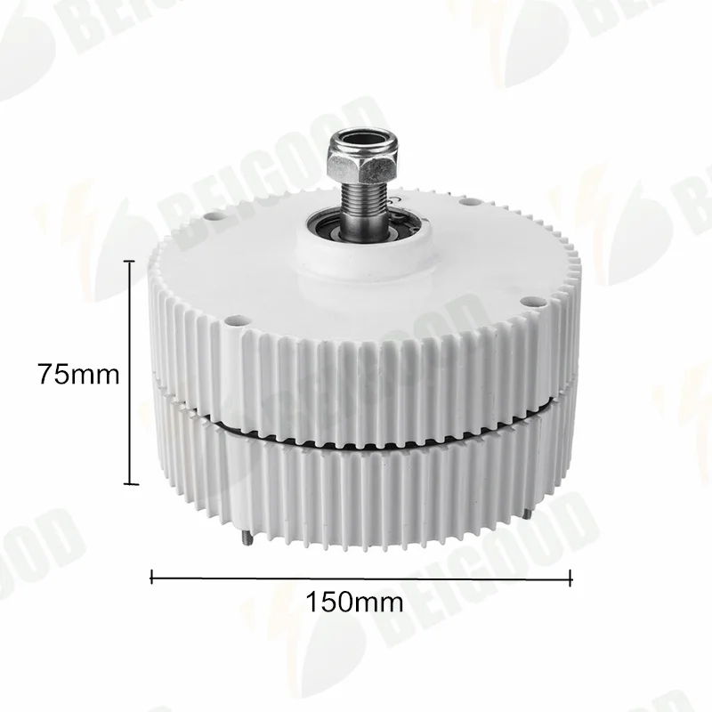 3KW Small Generator With MPPT Charge Controller 3000W 12V 24V 48V Permanent Magnet Three Phase Low RPM Alternator With Base