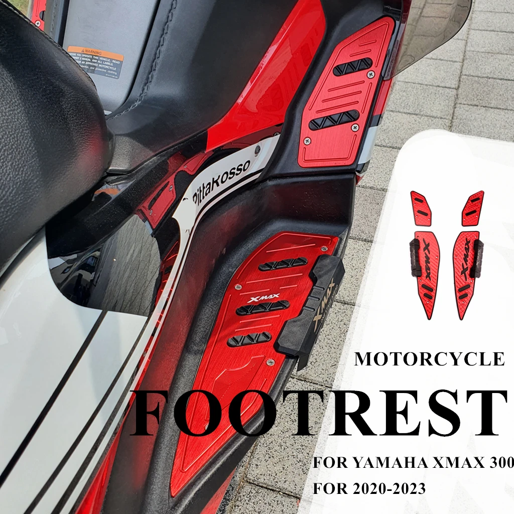 Motorcycle Footpads Motorcycle Footpads XMAX 300 Front and rearPegs Plate Aluminum Alloy Pedal Modified Skid proof Footrest Yamaha
