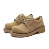 Custom Handmade Men Leather Lace Up Platform Round Toe Oxford Shoes Chunky Loafers Vintage Formal Business Wedding Derby Shoes 1