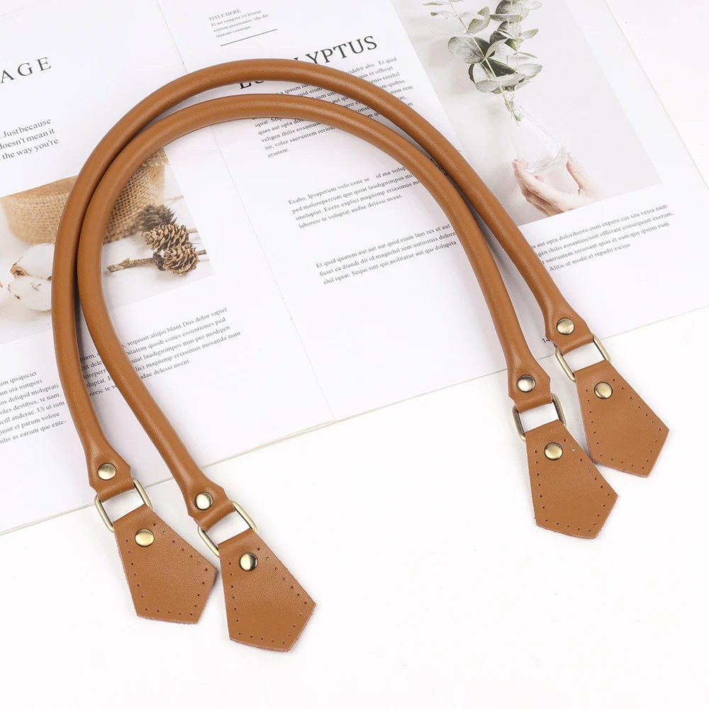 2pcs 60cm Leather Purses Straps Handles Shoulder Bag Replacement for Women Underarm Bags Wallet Handbag DIY Handmade Accessories