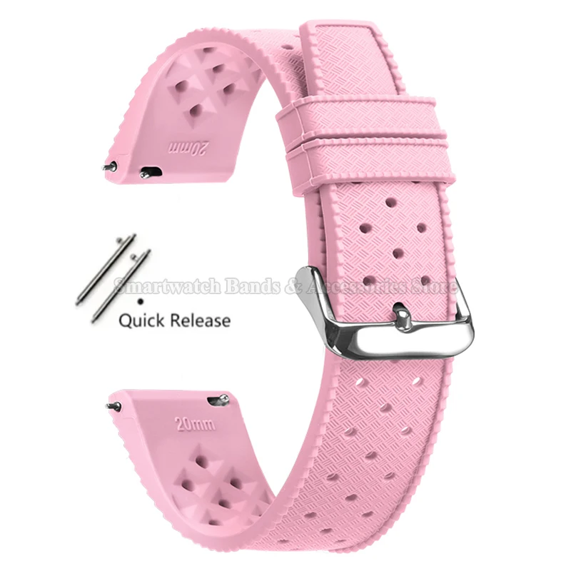 Premium Tropic Silicone Quick Release Watch Strap - Durable Rubber Bracelet Replacement