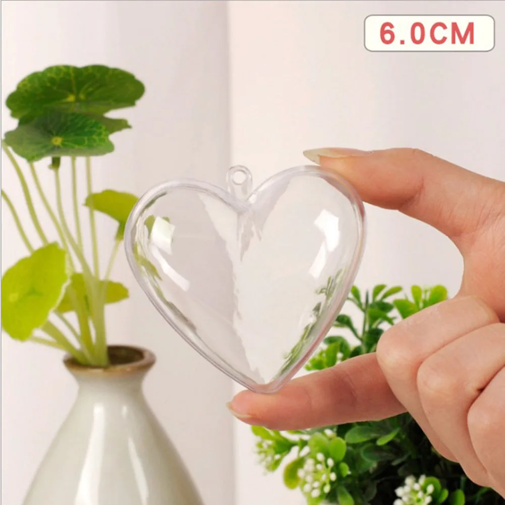 

Balls Christmas Balls DIY 10pcs 8cm Christmas Ball Clear Heart Shaped Party Plastic Transparent Heart Shaped Ball