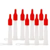 10PCS Caulking Gun Nozzles Spare Silicone Nozzle Silicone Tube With Red Nozzles Cap Sealing Cap Household Sealant Tool 3