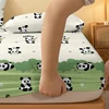 1 Cartoon Cute Plant Flower panda printed matte Fitted Sheet, bedroom printed bed cover, bedding (excluding pillowcases) 4