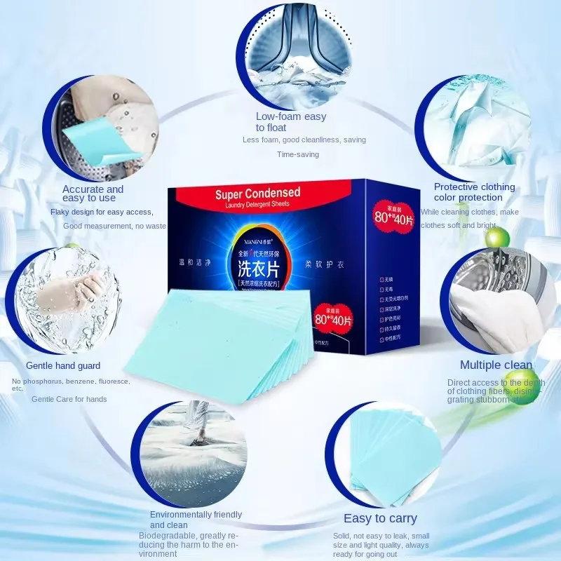 Laundry Tablets 40-120Pcs Efficient Detergent New Fragrance Formula Deep Cleaning Easy Dissolve