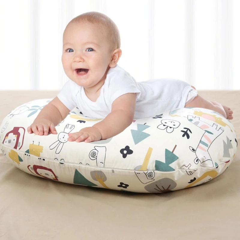 Cotton Nursing Pillow Lovely Pattern Baby Pillow Machine Washable for Comfortable Breastfeeding Bottle Feeding