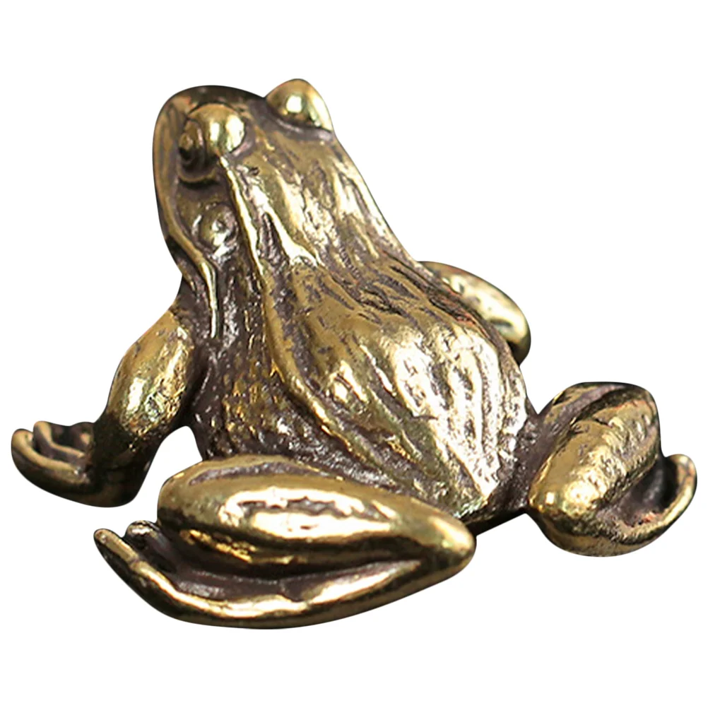 

Vintage Desktop Frog Ornament Miniature Animal Brass Craft Decor Frog Craft Ornament for Car