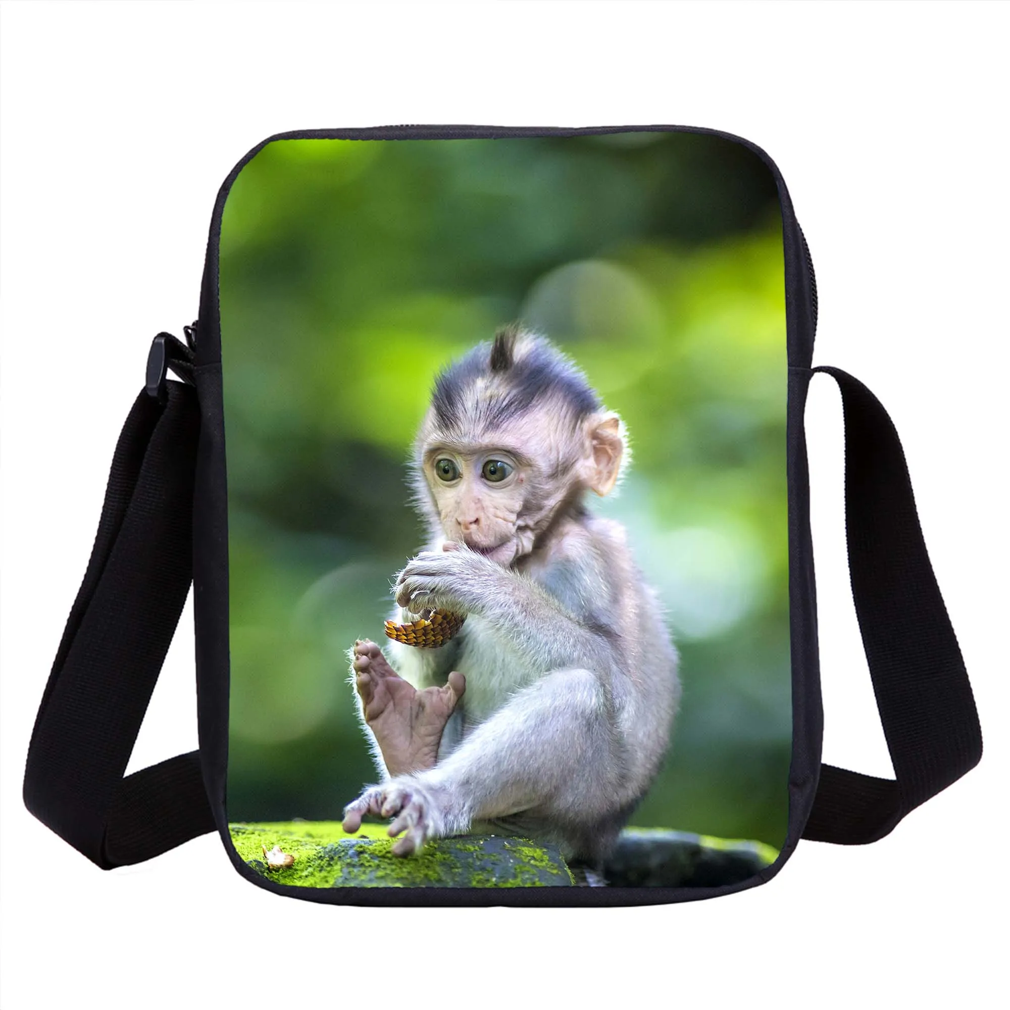 Monkey Messenger Bag Girls Boys Crossbody Bags Cool Animal 3D Print Kids  Shoulder Bags Fashion Travel Coin Purse for Children's