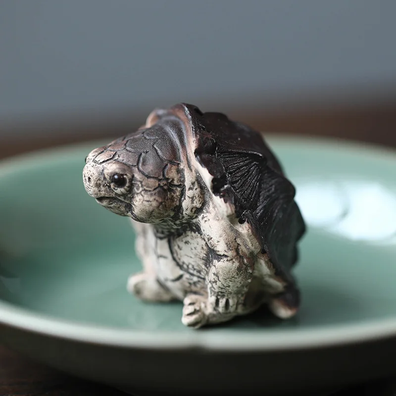 Tea Pet Crocodile Turtle Decoration, Handmade Can Be Raised Tea Ceremony Set Accessories Table Play Turtle