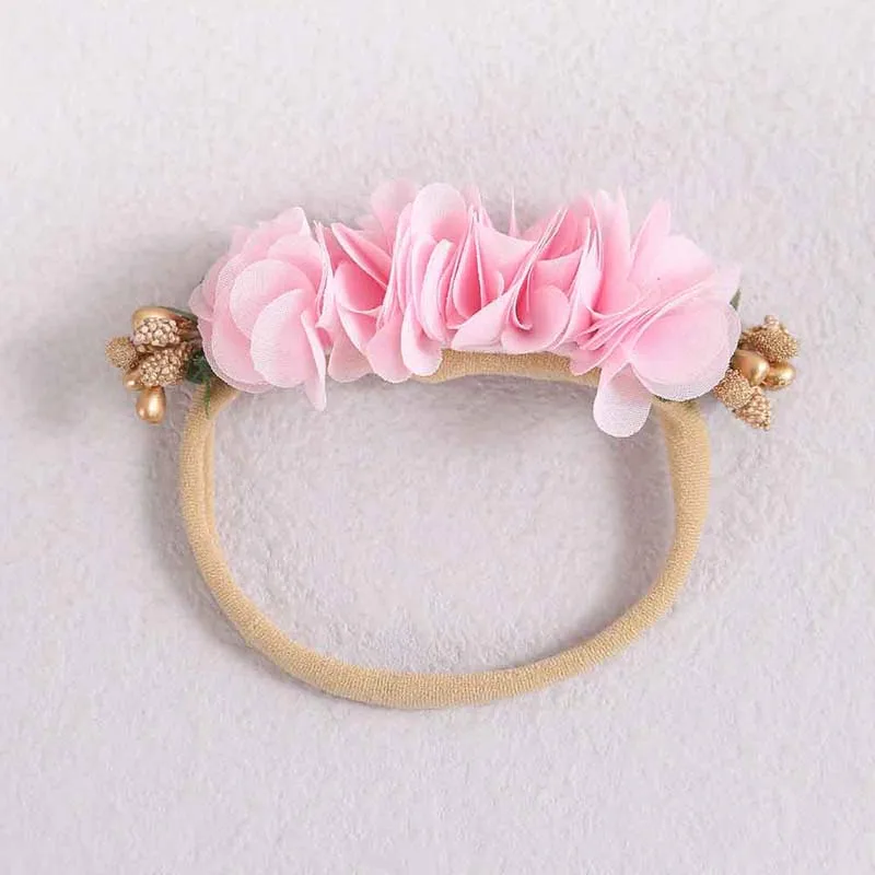 Newborn Cute Baby Pearl Hairband White Lace Flower Handmade Elastic Headband for Girl Bebes Accessories Toddler Infant Headbands cute baby accessories Baby Accessories