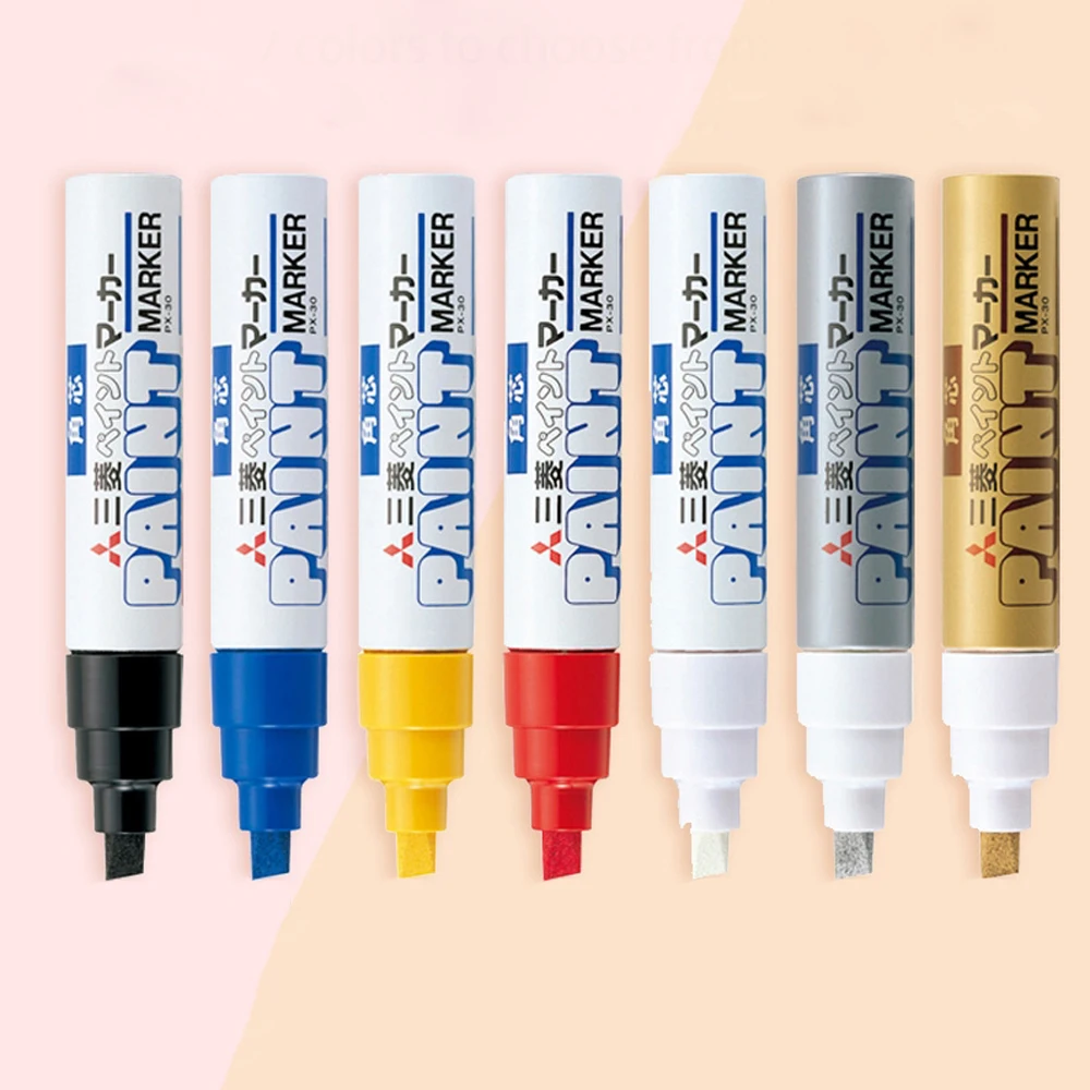 7 Pcs/lot Uni Paint Pen Px-30 Thick-tip Marker Coverage Power Waterproof Quick-drying Suitable for Smooth Surface Plastic Metal paint marker pen,paint pen,art marker pen,marker pens,markers pen
