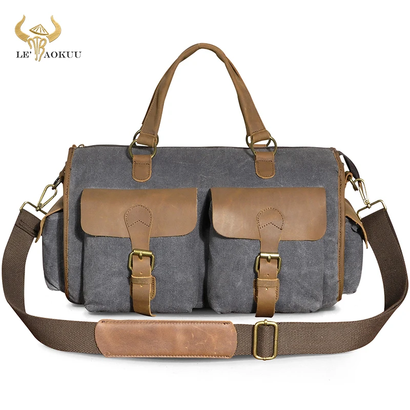 

Canvas + Genuine Leather Designer Travel Business Briefcase Heavy Duty Laptop Bag Attache Portfolio Tote Bag For Men Male 1097