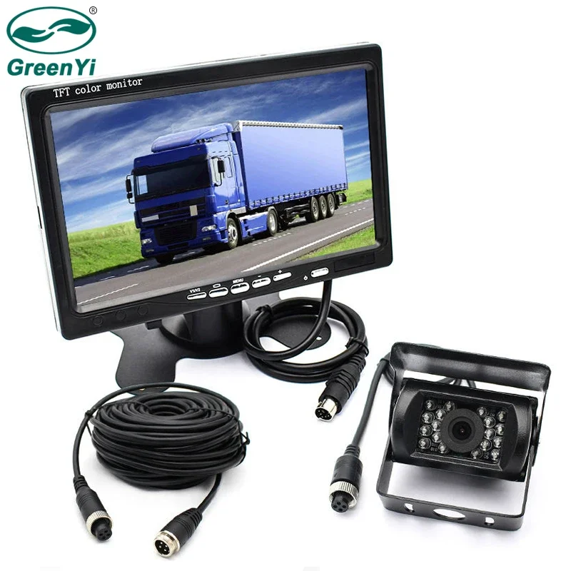 Vehicle IR LED Back up Reverse Camera 4-pin Connector + 7