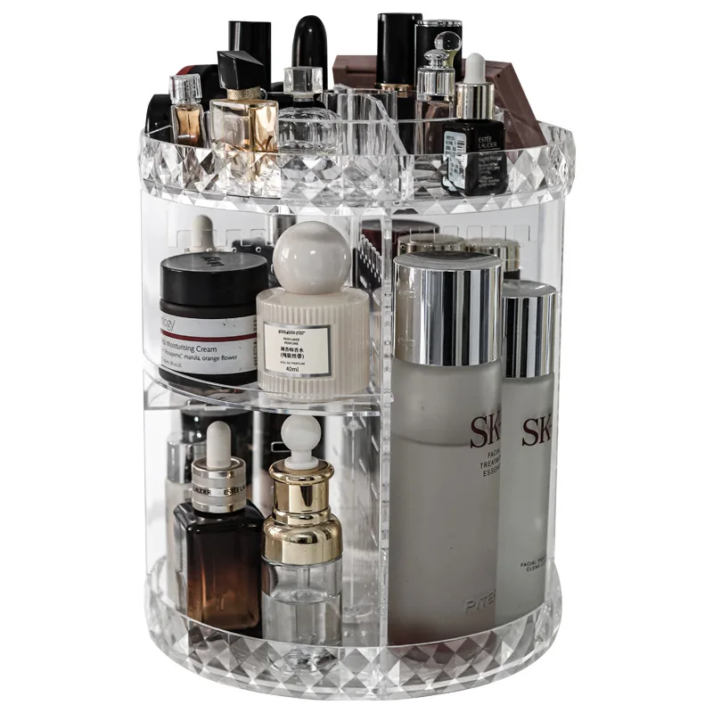 Rotating Makeup Organizer Adjustable Durable Spinning Cosmetics Perfume Skincare Product Sorting Shelf Bathroom Accessories 5