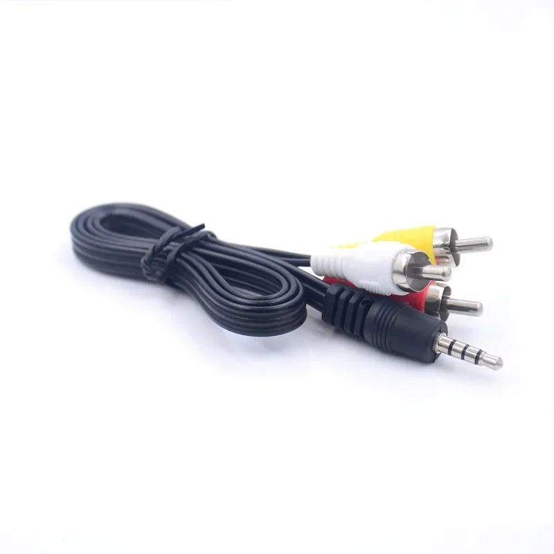65cm 1m 1.5m 3.5mm 잭 플러그 남성 3 RCA 어댑터 고품질 3.5 RCA 남성 오디오 비디오 AV 케이블 와이어 코드