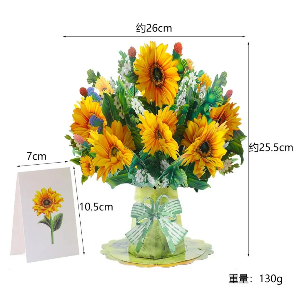 Carving Flower Mother's Day Birthday Greeting Card Wishing Handmade 3D Pop Up Greeting Card Creative Paper Thank You