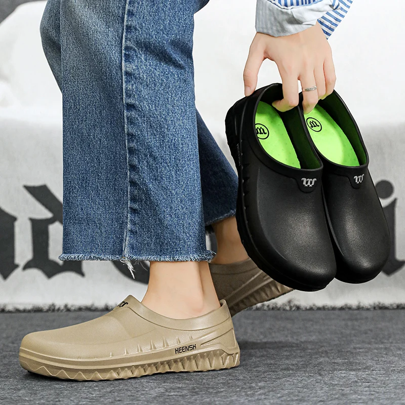 Men Chef Shoes Oil-proof Anti-slip Casual Sandals Slip-on EVA Waterproof Shoes Outdoor Work Shoe