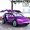 1:20 Tesla Model X Alloy Car Model Diecast Metal Toy Modified Vehicles Car Model Simulation Collection Sound Light Toy Gift 1