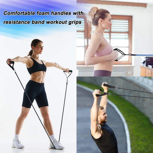 9 PCS Baseball Training Resistance Bands Set, Latex Tube Bands with Interchangeable Grips Enhance Arm Strength & Pitching 3