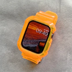 Enhanced Summer Sport Candy Band + Case for Women - Elegant Bracelet Strap for Apple Watch (Orange)