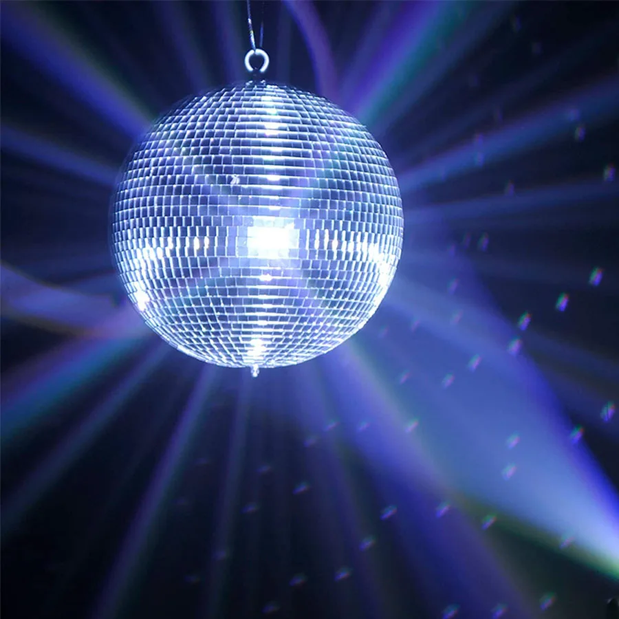 

12" Sliver Disco Ball Hanging Disco Mirror Ball Disco Party Decoration Stage Light Dj Light Effect Home Business Christmas Decor