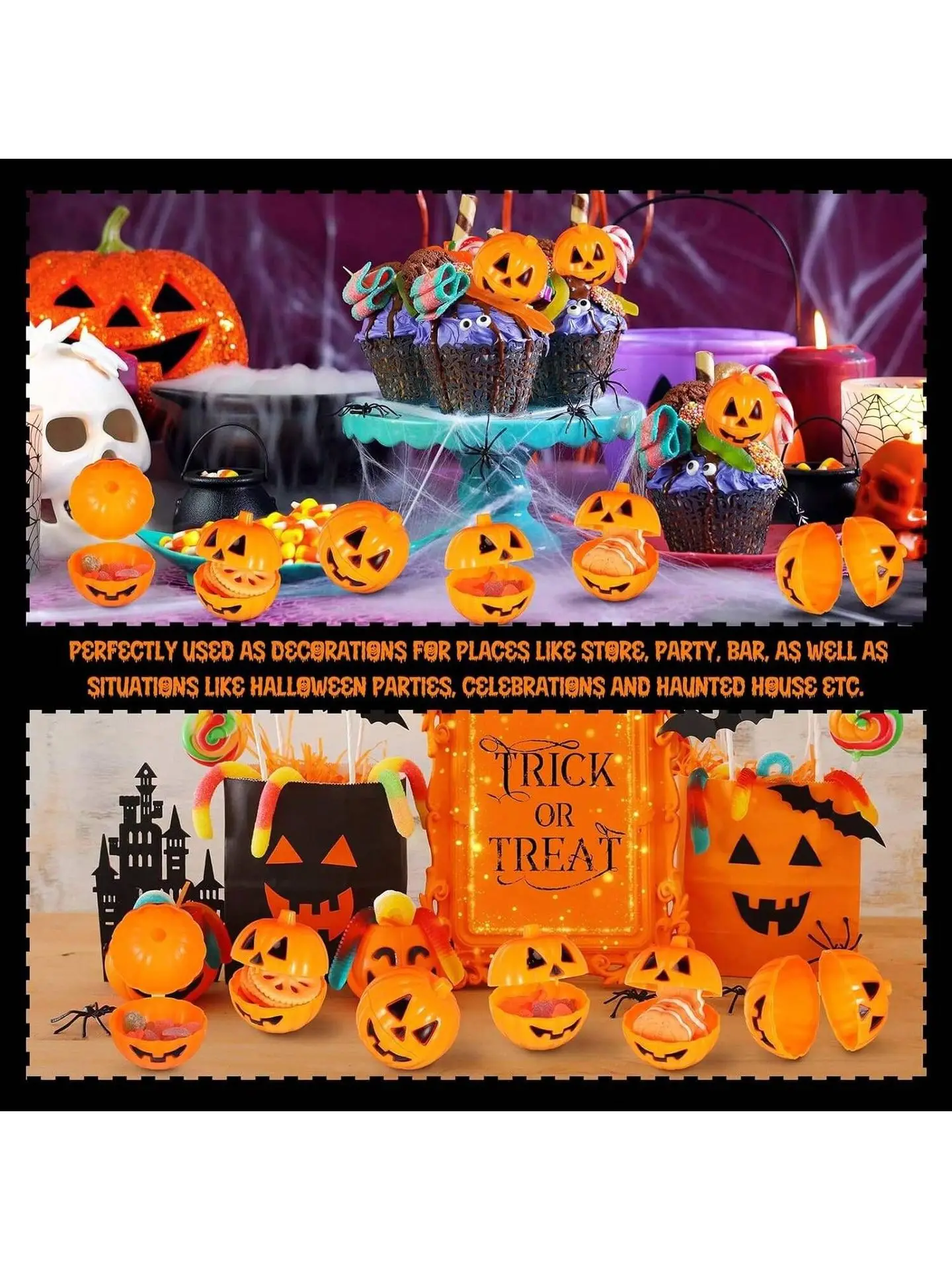 20/10Pcs Halloween Pumpkin Plastic Candy Boxes Gift Snack Storage Boxes for Halloween P... - SKU DTC01056 - UGI Packaging
