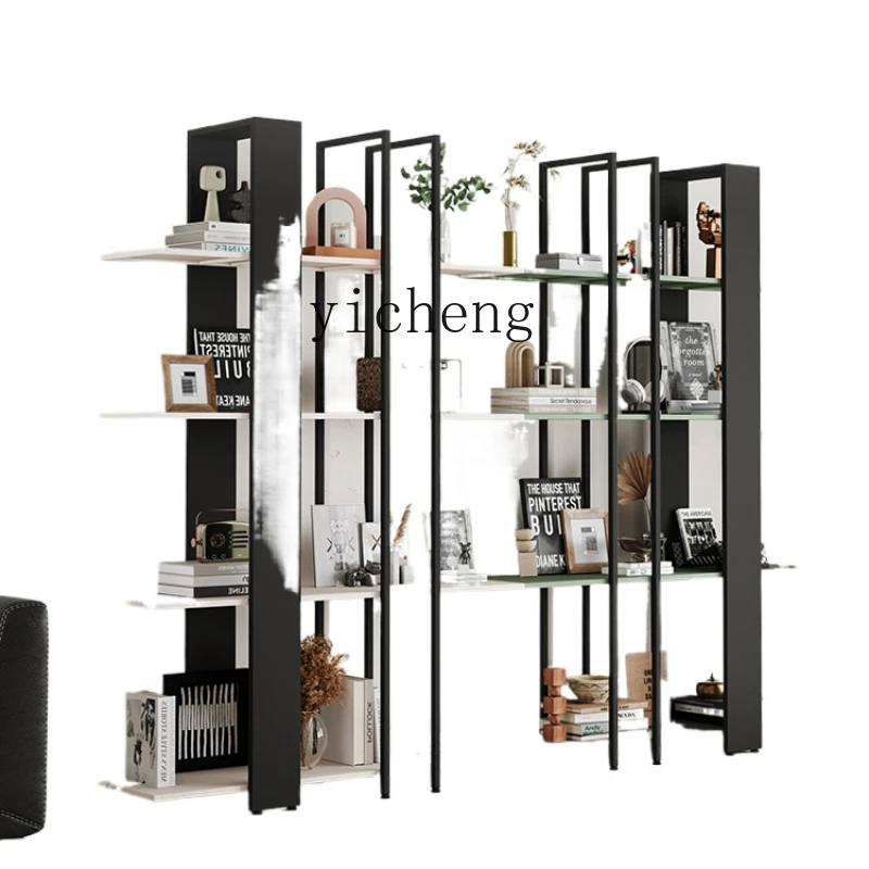 

ZK Storage Rack Iron Light Luxury Multi-Layer Living Room Storage Bookshelf Floor Creative Office Wall Display Bookcase